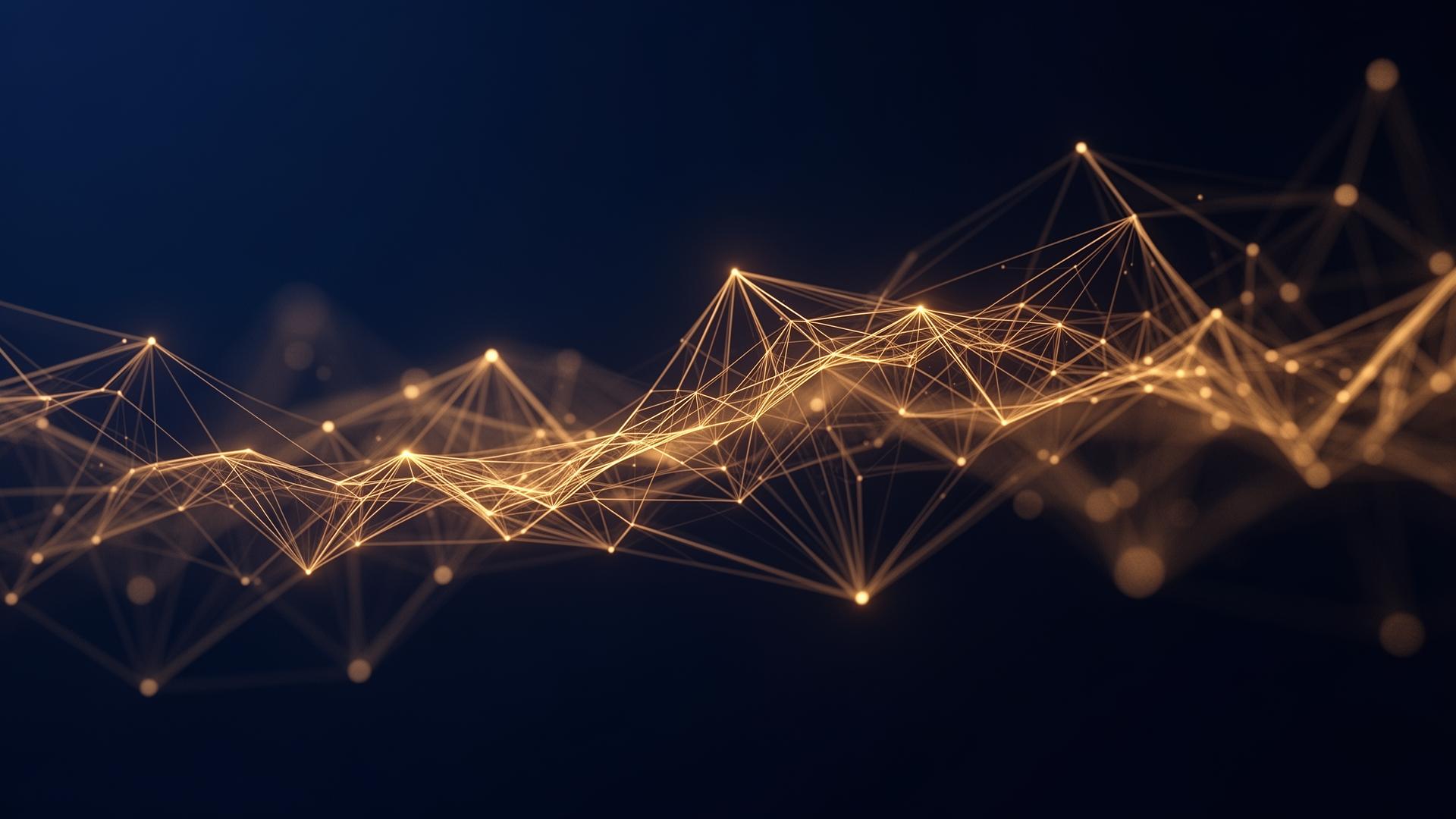 Great Mother AI — golden network on deep navy